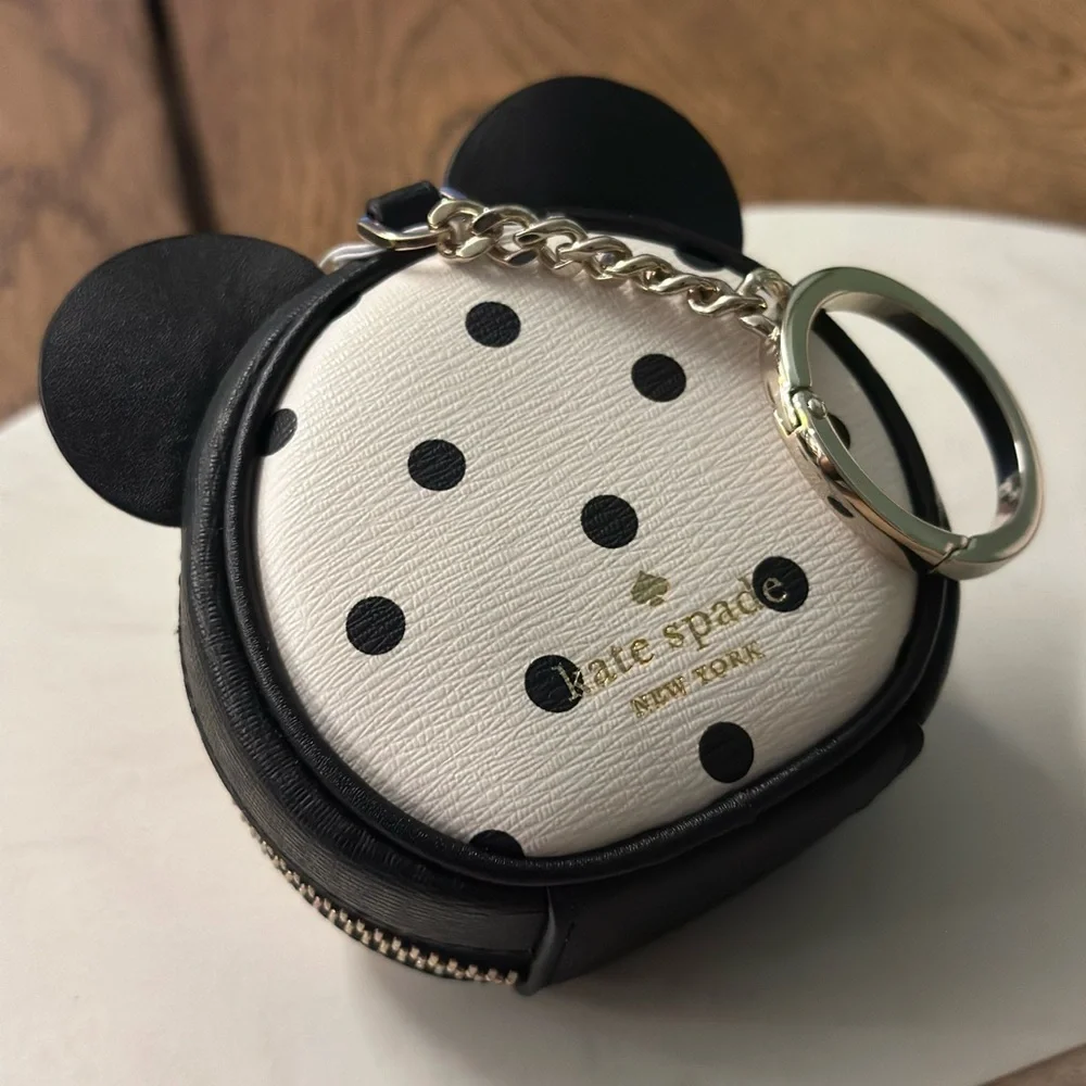NWT！NEW！Kate Spade x Disney Minnie Bag Charm Key Fob Coin Purse Keychain